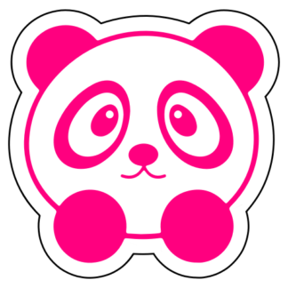 Sweet Little Panda Sticker (Hot Pink)